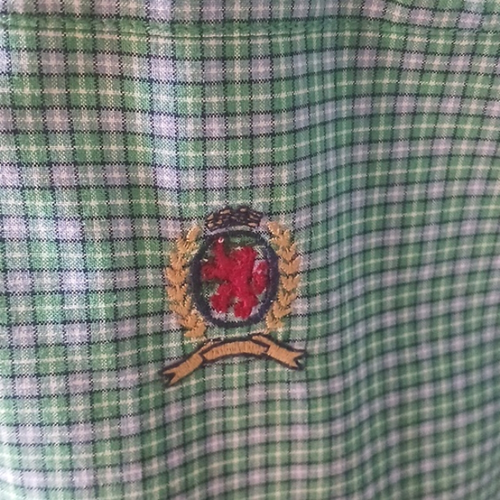 TOMMY Hilfiger Men's Short Sleeve Green/Blue Shirt Size 3XLT - Picture 5 of 13